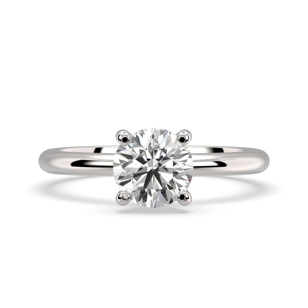 Round Solitaire Engagement Ring set in Platinum