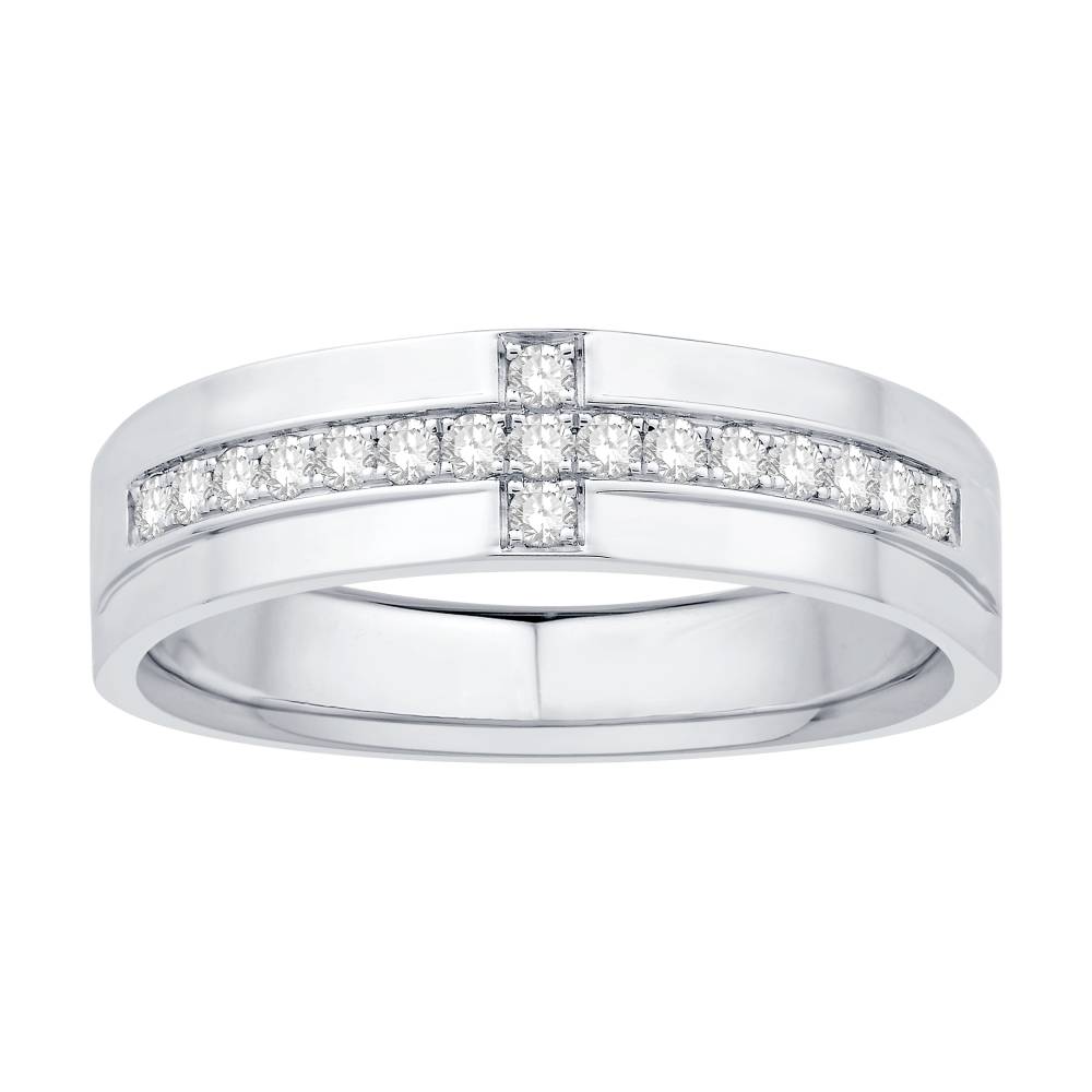 Mens Diamond Set Wedding Band W