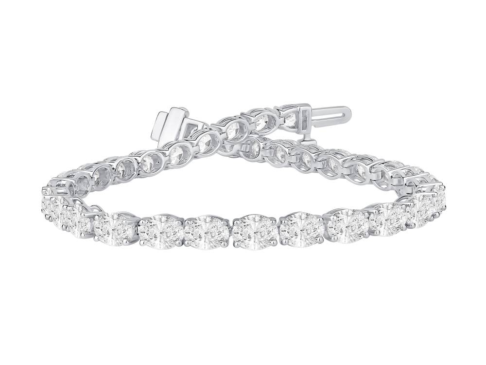 10ct Oval Diamond Horizontal Set Designer Bracelet W