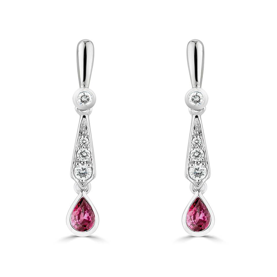 0.65ct Ruby Kite Drop Earrings W