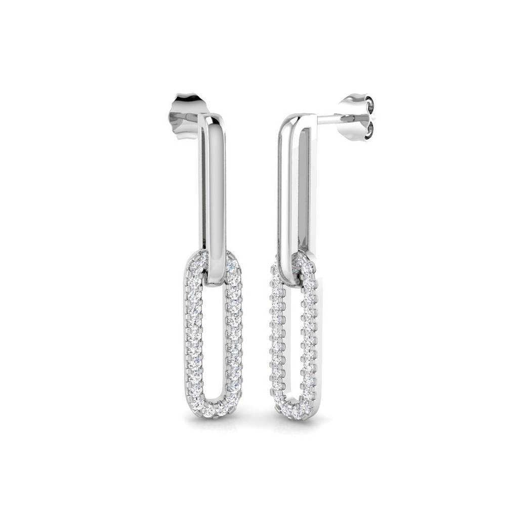 0.60ct Round Diamond Paper Clip Earrings W