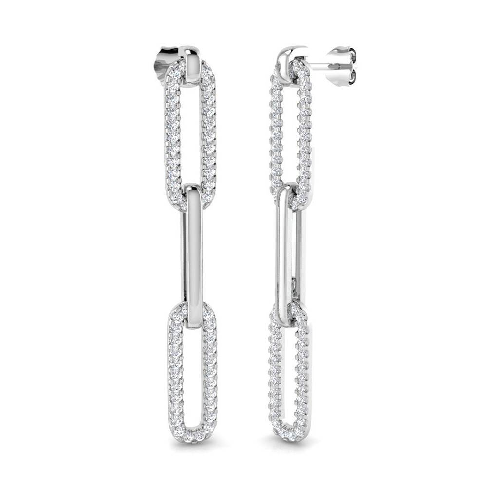 1.00ct Round Diamond Paper Clip Earrings W