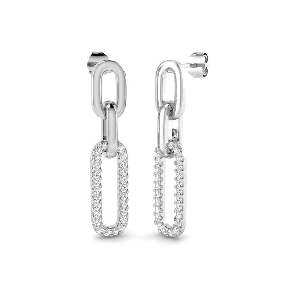 0.70ct Round Diamond Paper Clip Earrings W