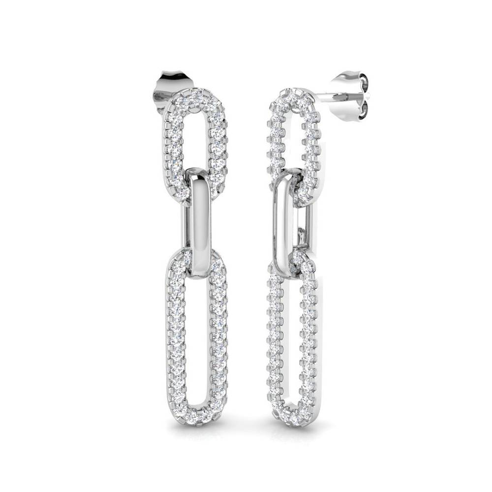 0.80ct Round Diamond Paper Clip Earrings W