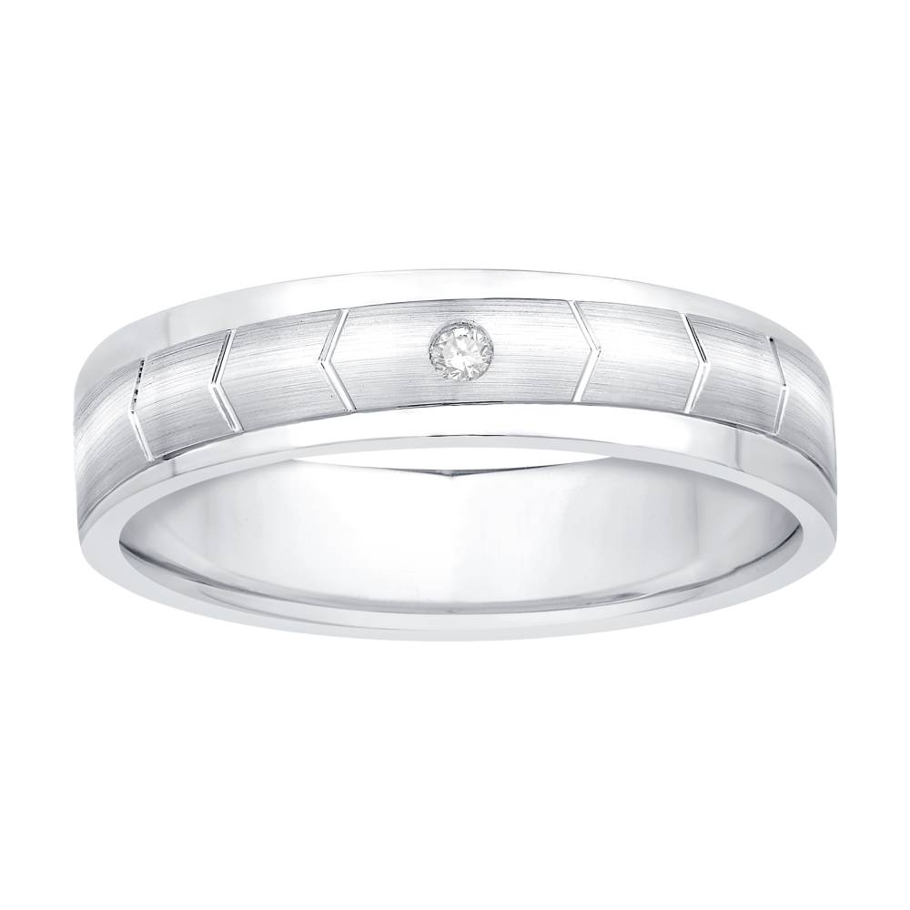 Mens Diamond Set Wedding Band W