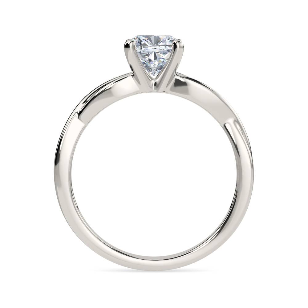 Infinity Love Swirl Cushion Diamond Engagement Ring set in Platinum