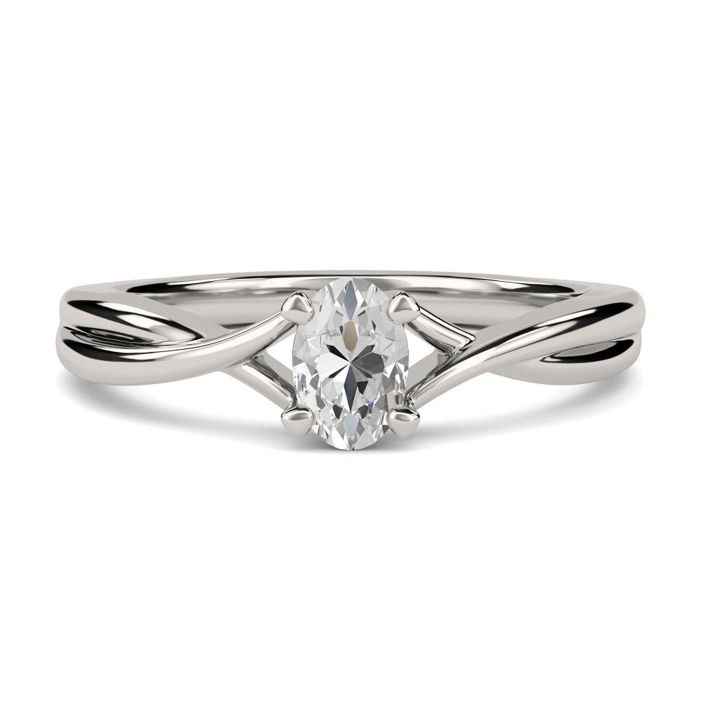 Infinity Twist Oval Diamond Engagement Ring P