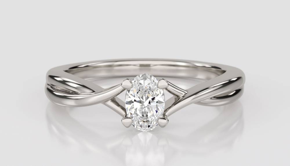 Infinity Twist Oval Diamond Engagement Ring P