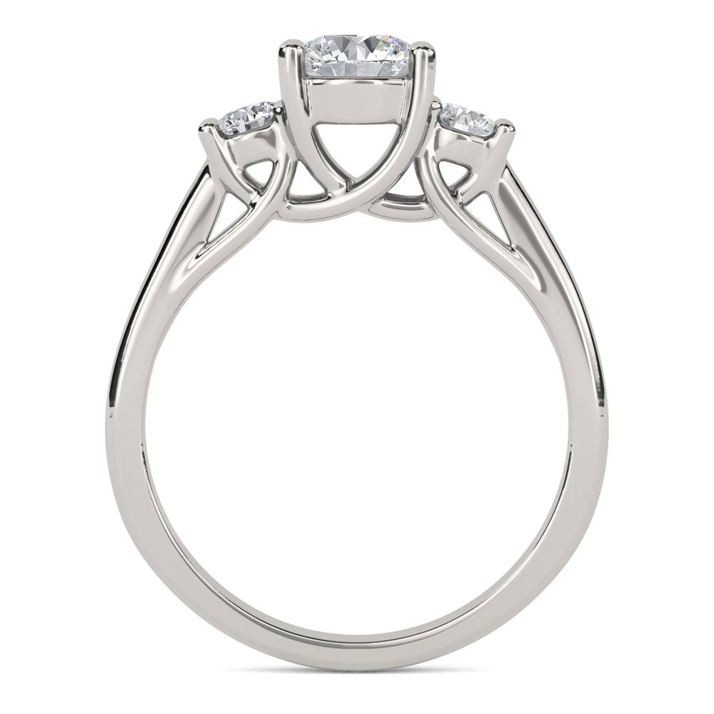 DHAN500RD Unique Round Diamond Trilogy Ring set in Platinum