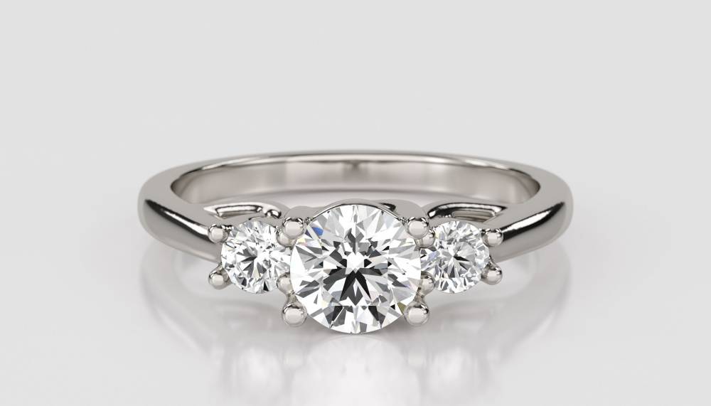 Unique Round Diamond Trilogy Ring P