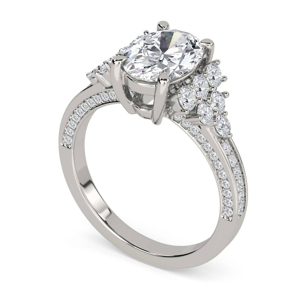 Oval & Round Diamond Vintage Ring P