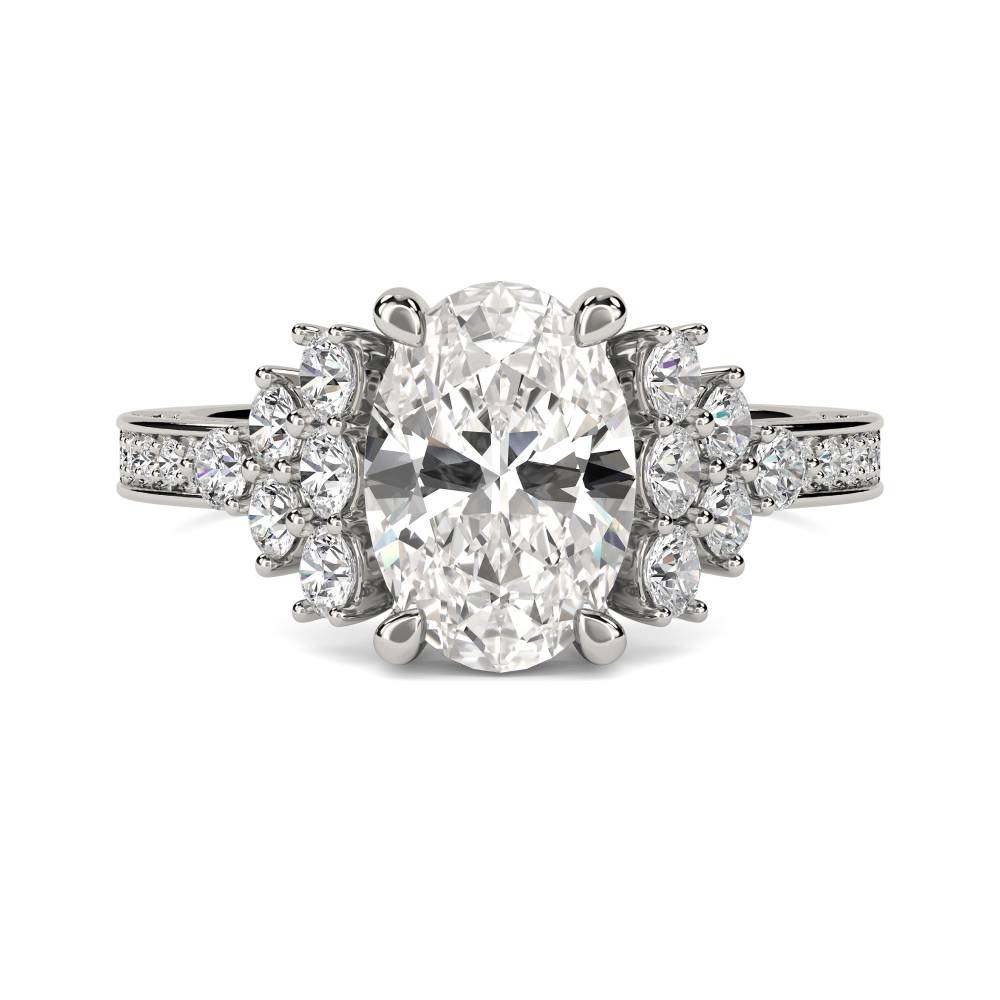 Oval & Round Diamond Vintage Ring P