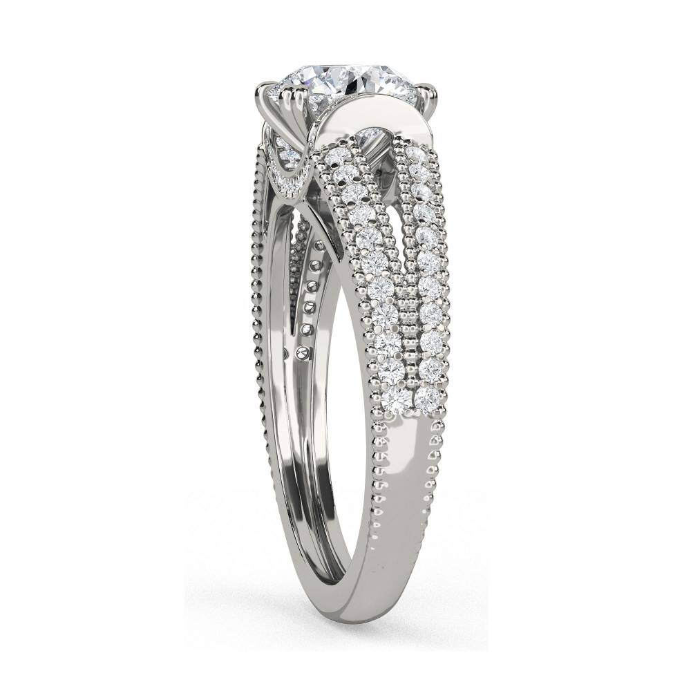 Modern Round Diamond Vintage Ring set in Platinum