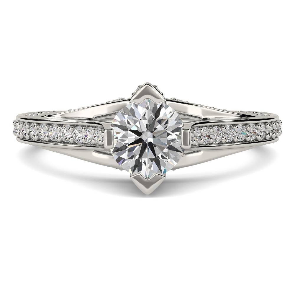 Round Diamond Designer Vintage Ring P