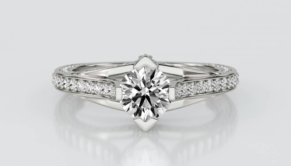 Round Diamond Designer Vintage Ring P