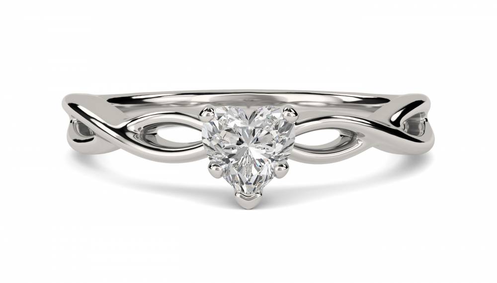 Infinity Love Swirl Heart Diamond Engagement Ring P