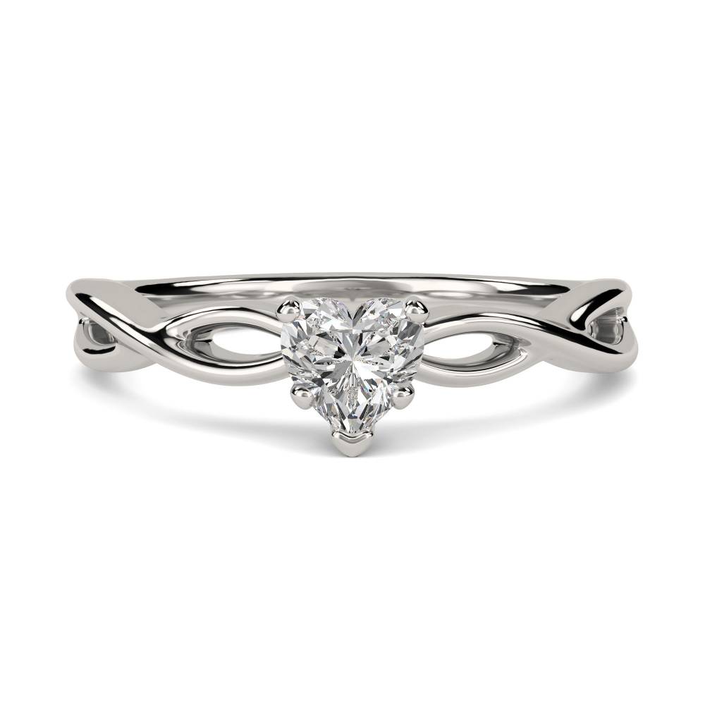 Infinity Love Swirl Heart Diamond Engagement Ring set in Platinum