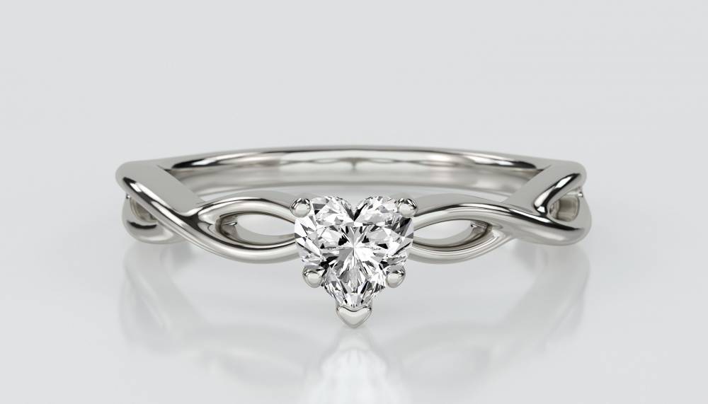 Infinity Love Swirl Heart Diamond Engagement Ring P