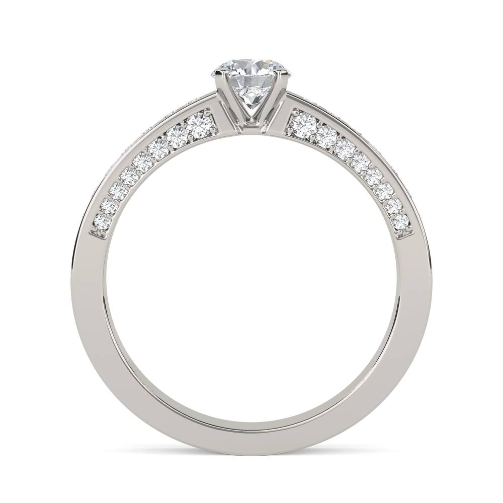 Round Diamond Shoulder Set Ring With Matching Band P