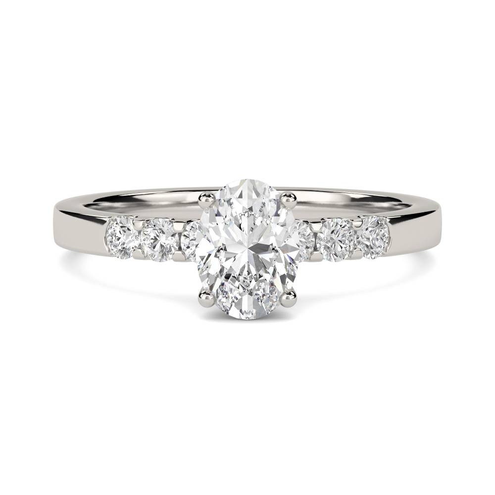 Round Diamond Shoulder Set Ring With Matching Band P