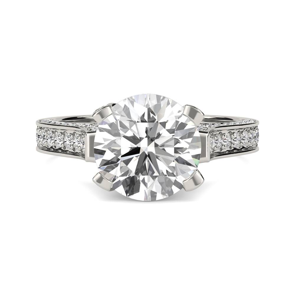 Modern Round Diamond Vintage Ring set in Platinum