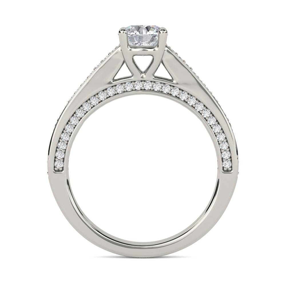 Unique Round Diamond Engagement Ring set in Platinum