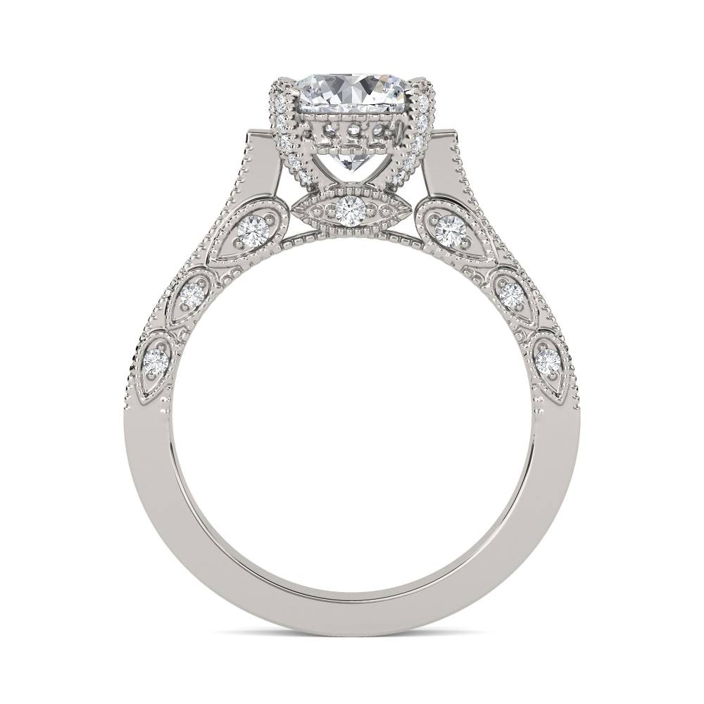 Unique Round Diamond Vintage Ring set in Platinum