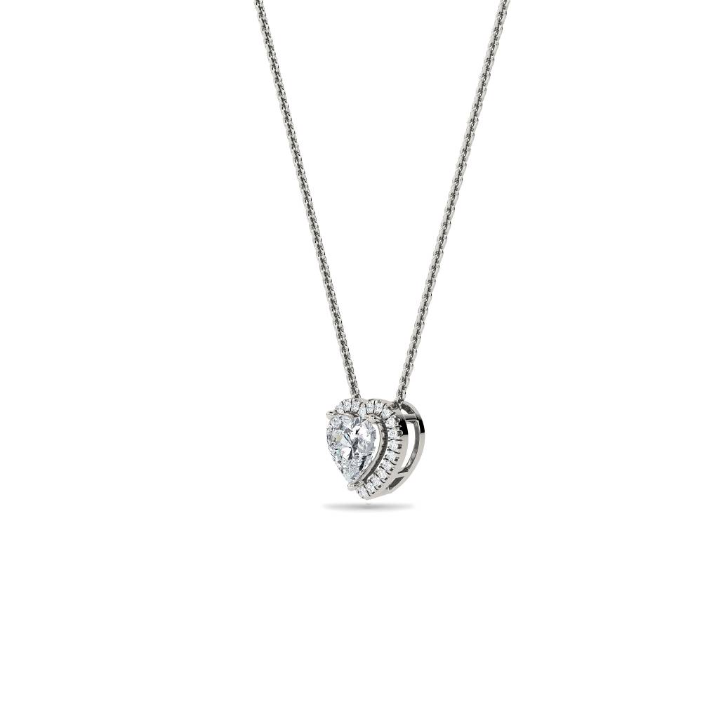 Heart Shaped Diamond Halo Pendant P