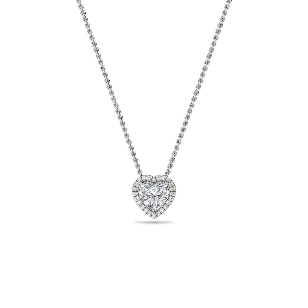 Heart Shaped Diamond Halo Pendant P