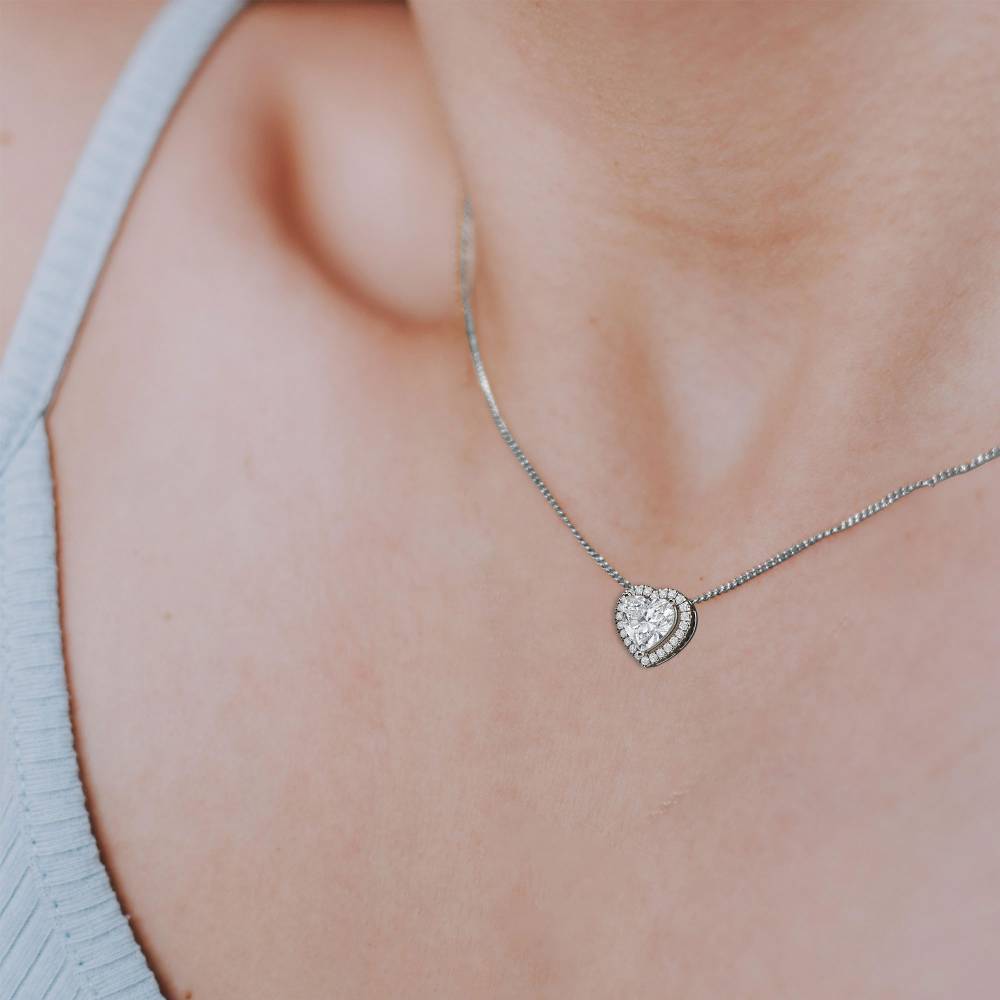 Heart Shaped Diamond Halo Pendant P