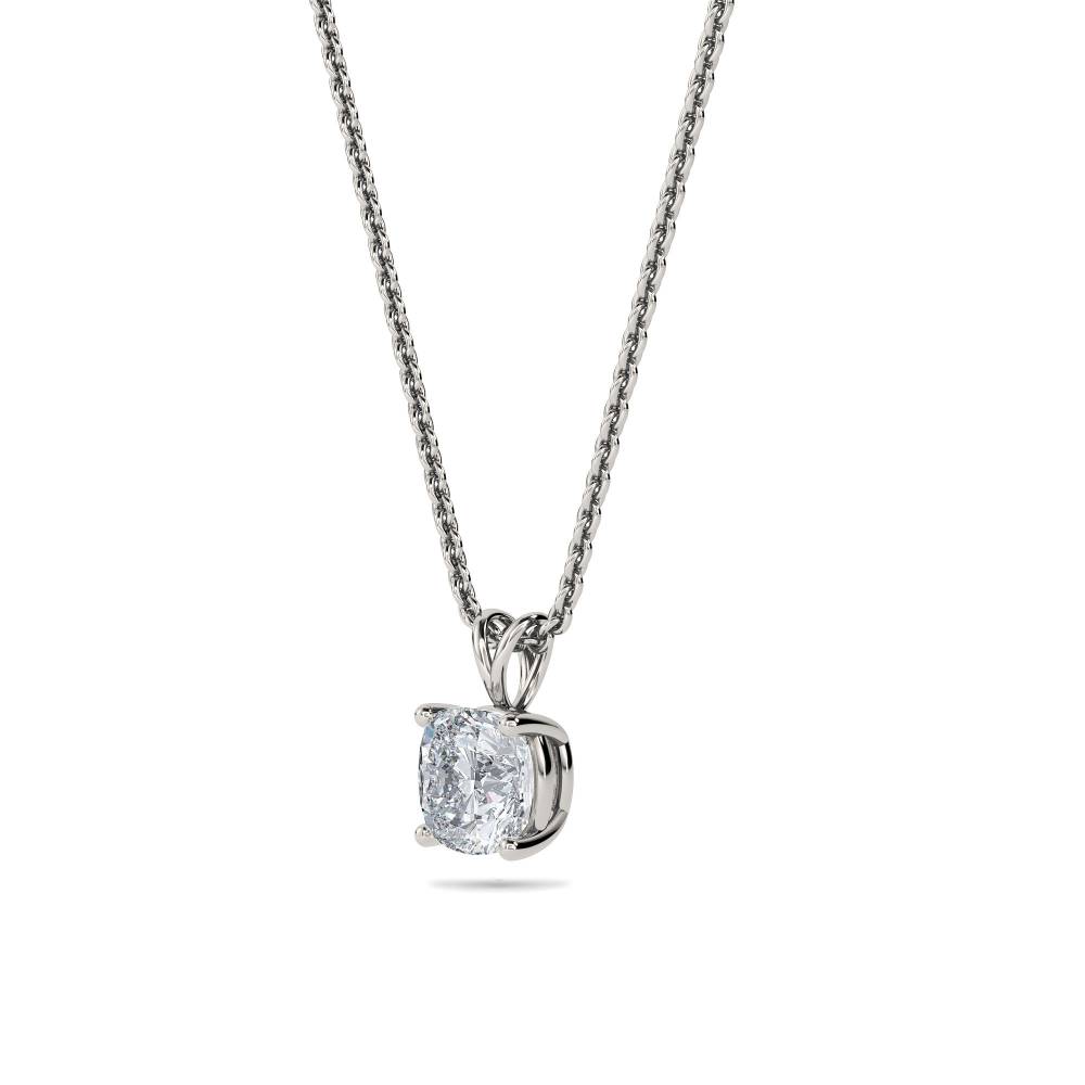 Modern Cushion Diamond Solitaire Pendant P