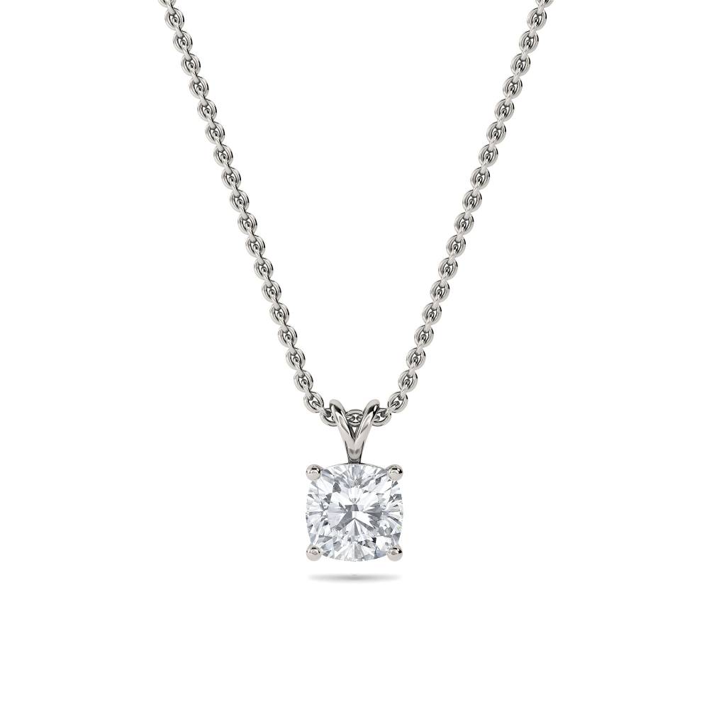 Modern Cushion Diamond Solitaire Pendant P