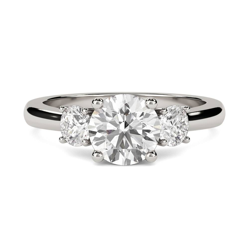 Unique 3 Stone Diamond Ring set in Platinum