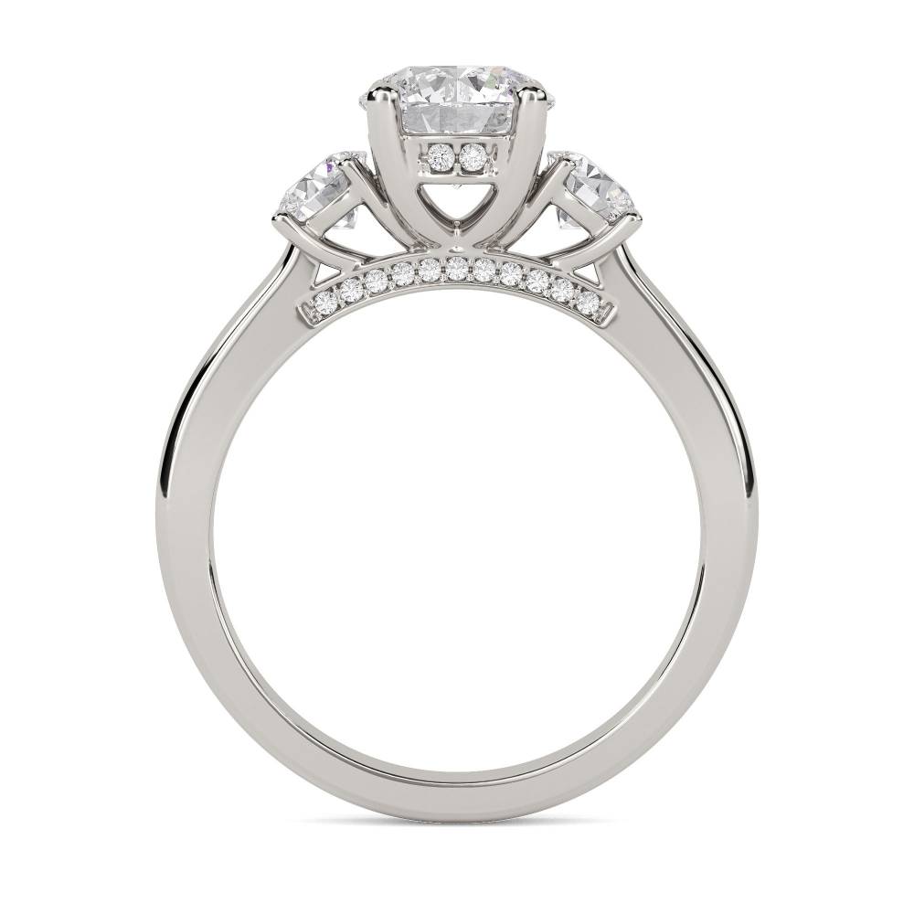 Unique 3 Stone Diamond Ring set in Platinum