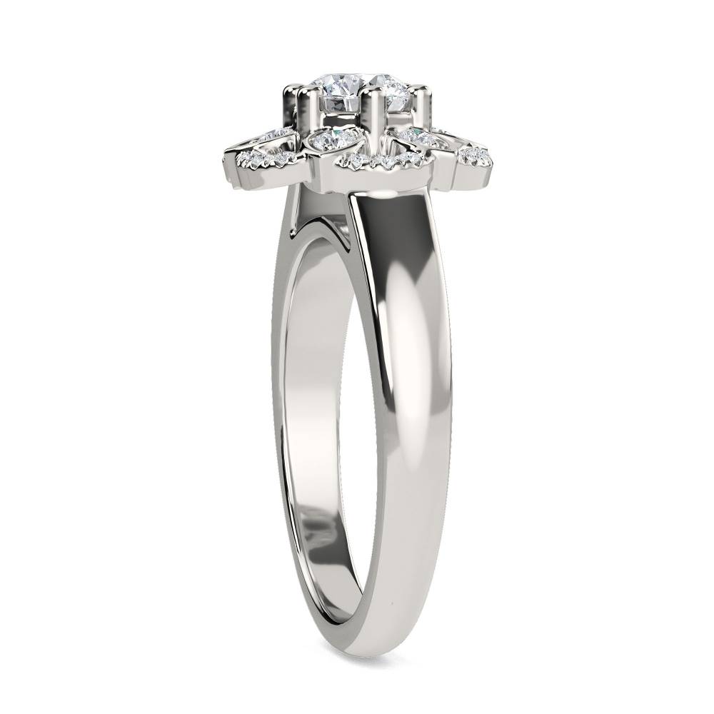 Flower Style Round Diamond Designer Ring P