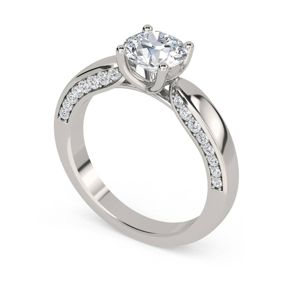 Shoulder Set Diamond Engagement Ring P