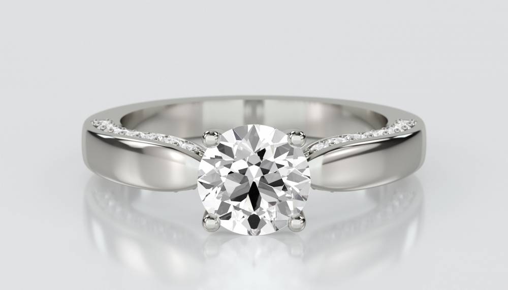 Shoulder Set Diamond Engagement Ring P