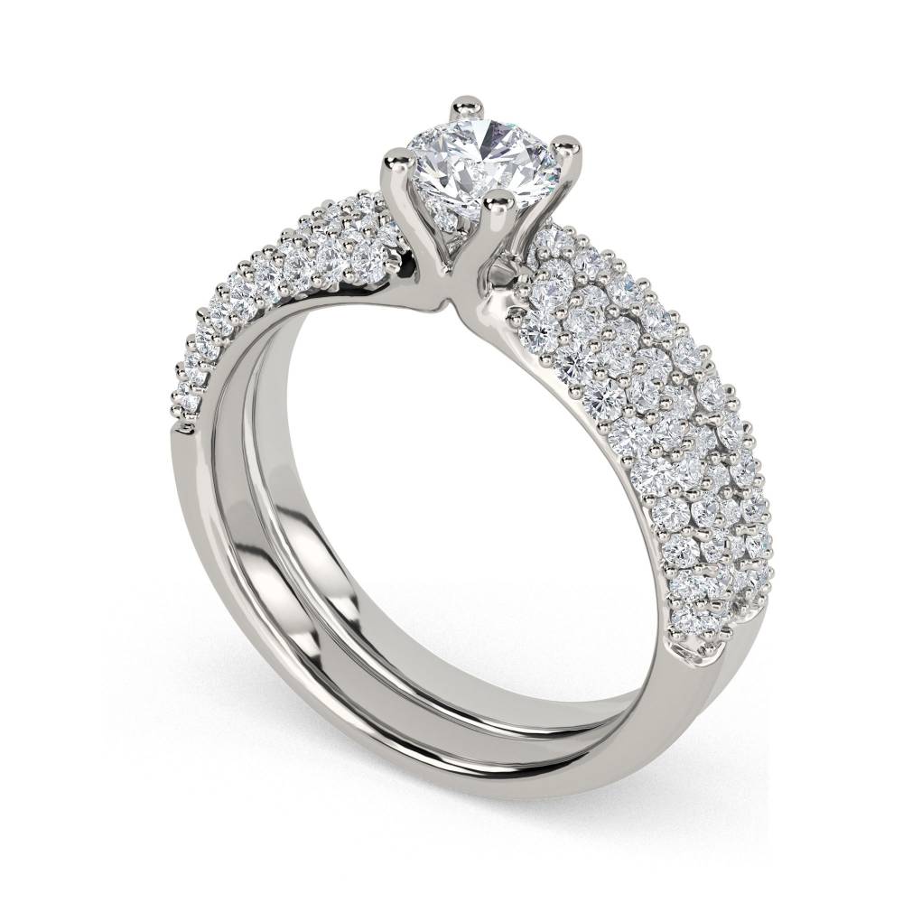 Classic Vintage Round Diamond Ring set in Platinum