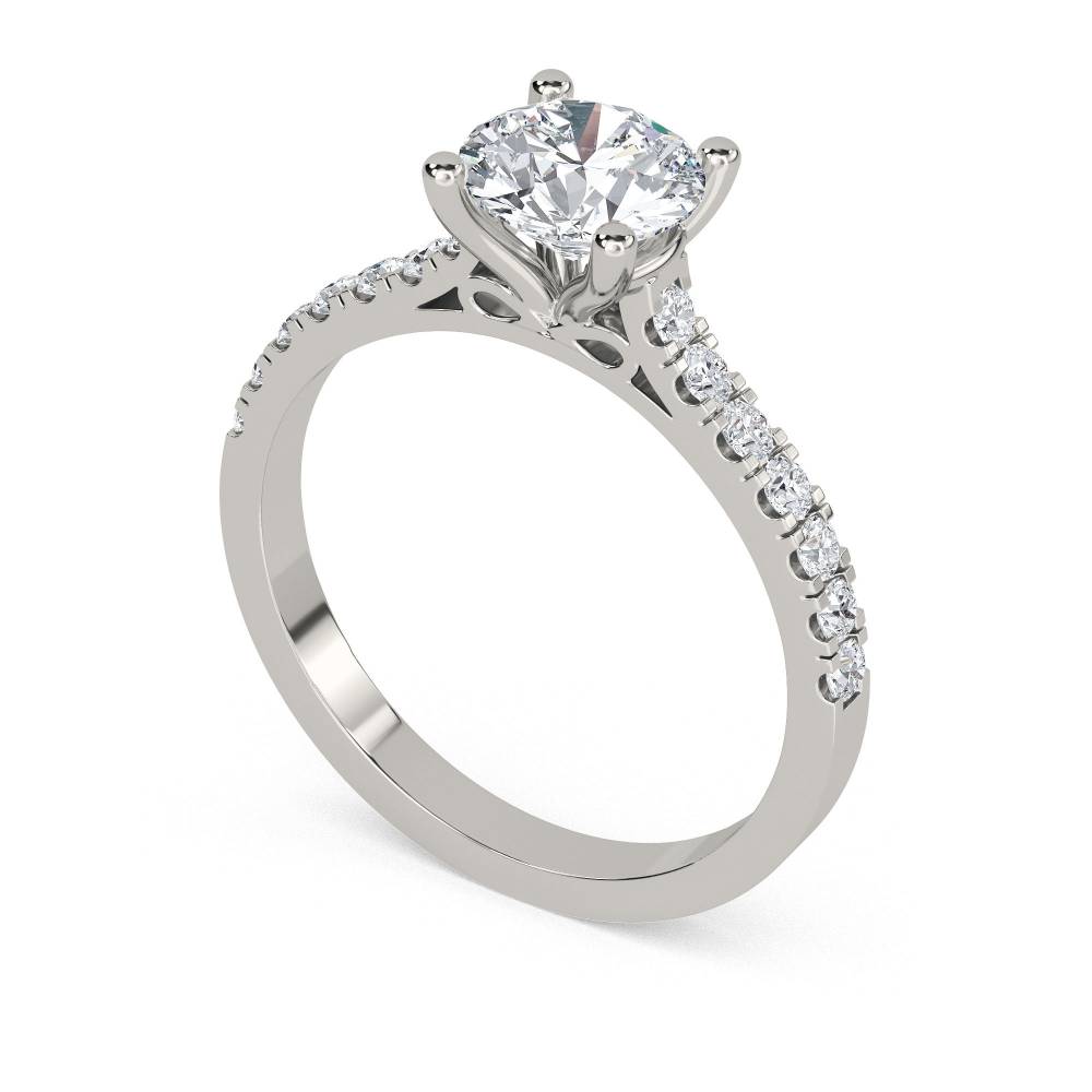 Shoulder Set Diamond Engagement Ring P