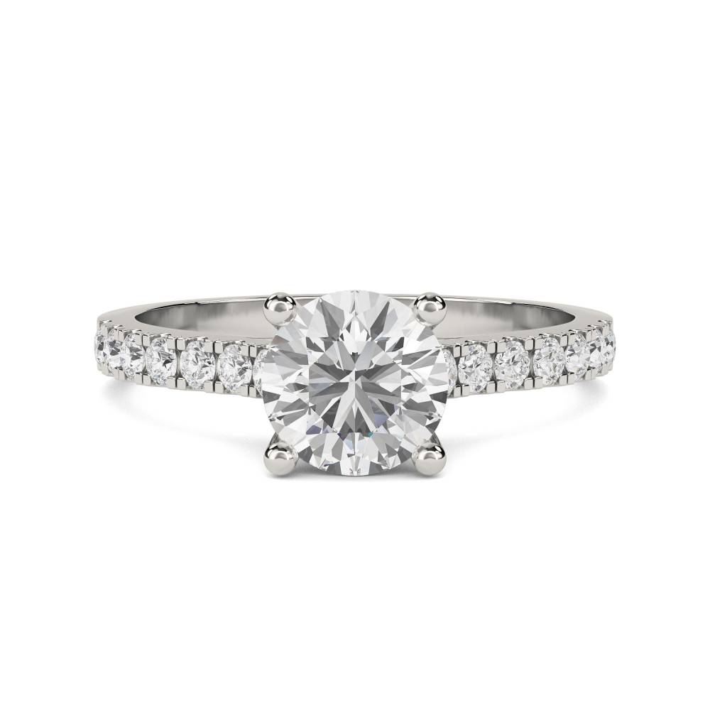 Shoulder Set Diamond Engagement Ring P