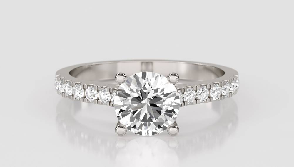 Shoulder Set Diamond Engagement Ring P