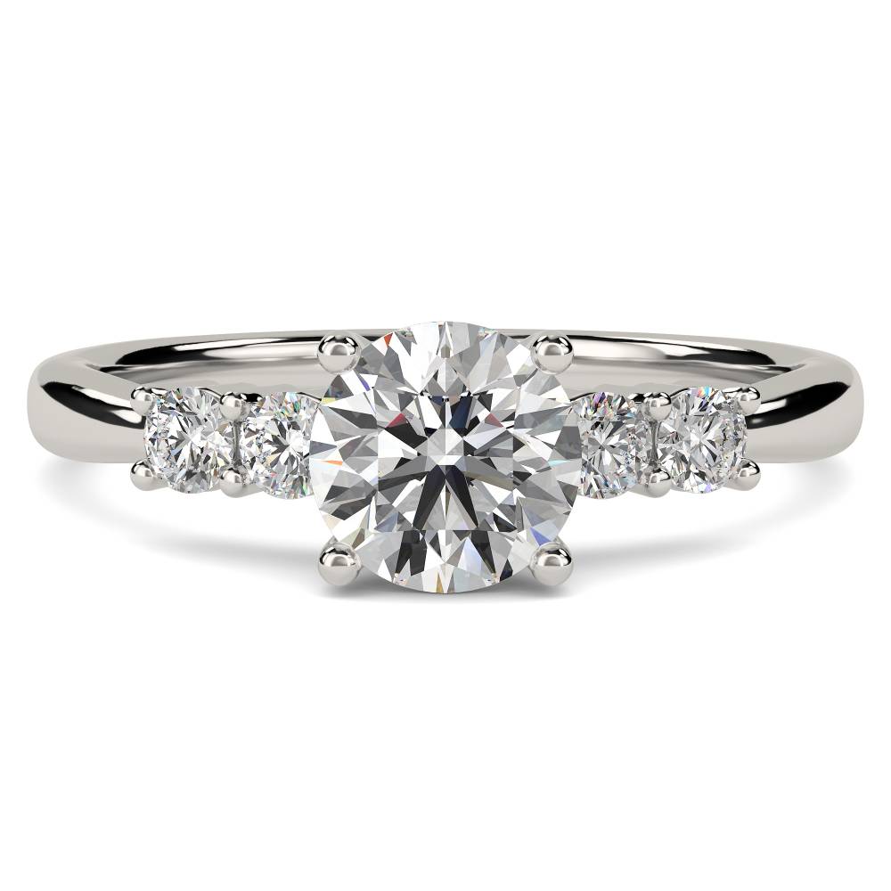 Round Diamond Shoulder Set Diamond Engagement Ring P