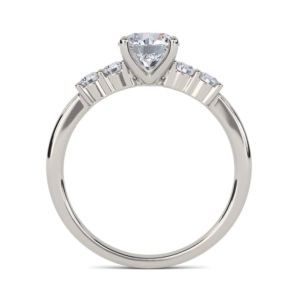 Round Diamond Shoulder Set Diamond Engagement Ring P