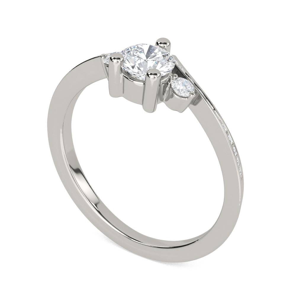 Modern Round Diamond Designer Ring set in Platinum