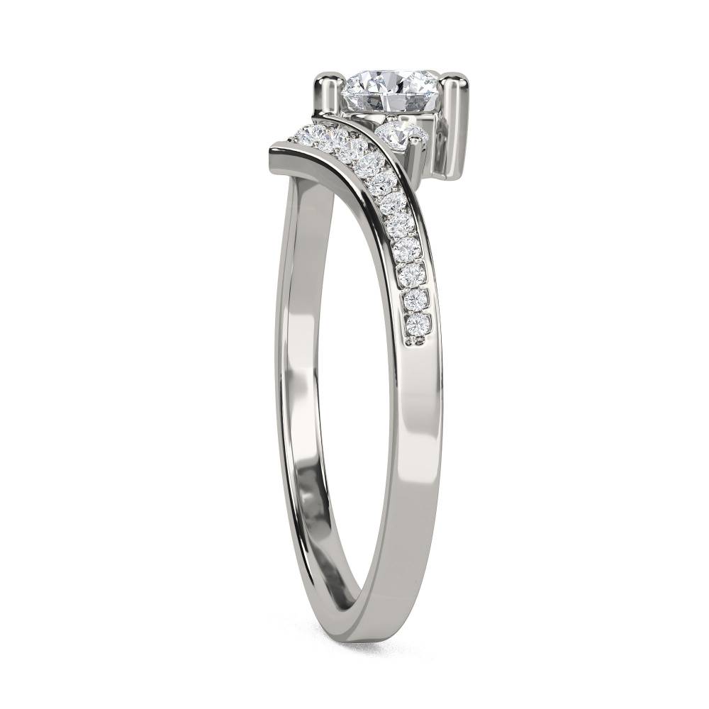 Modern Round Diamond Designer Ring set in Platinum