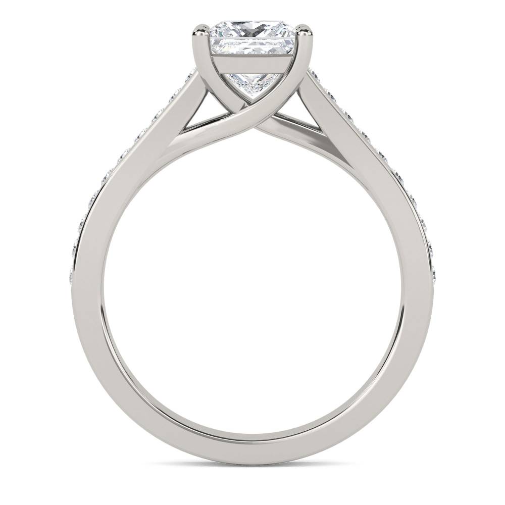 Princess Diamond Shoulder Set Ring set in Platinum