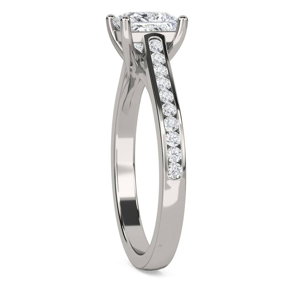 Princess Diamond Shoulder Set Ring set in Platinum