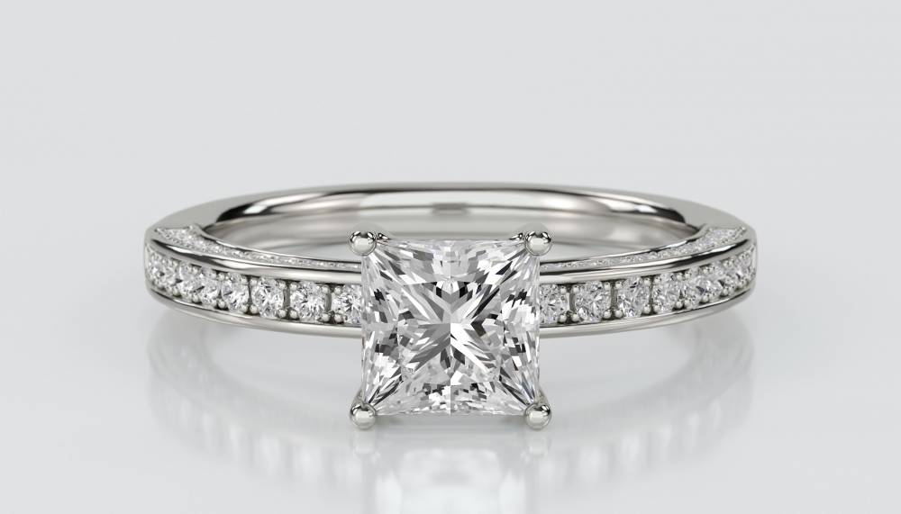 Unique Princess & Round Diamond Engagement Ring P