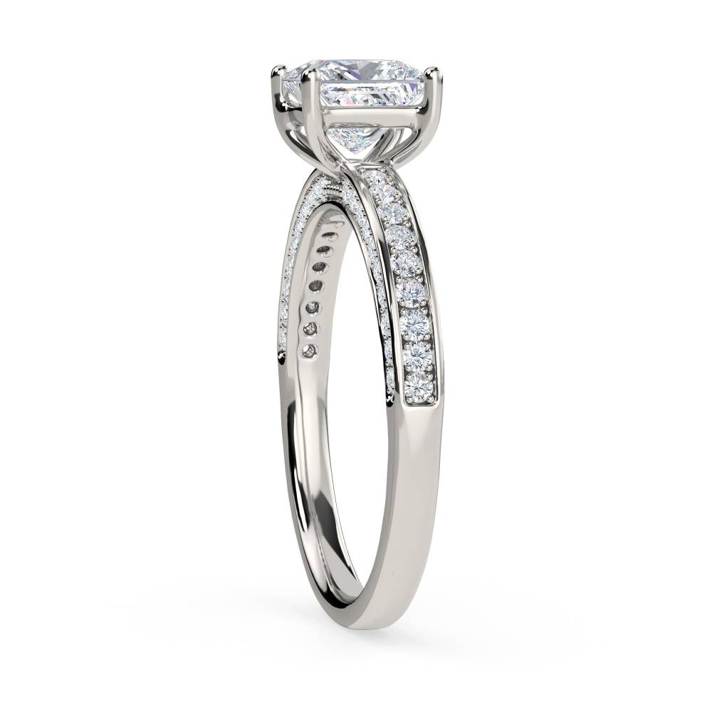 Unique Princess & Round Diamond Engagement Ring P