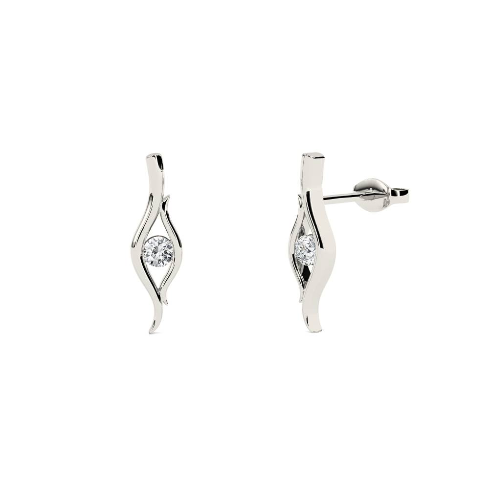 Wave Round Diamond Designer Earrings P